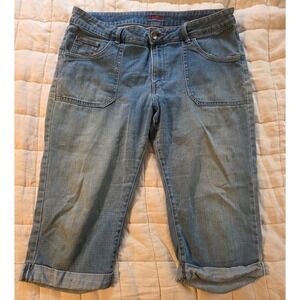 Vintage Lee‎ Riders Medium-Light Wash Denim Cropped Capris Jeans Cuffed Size 36"
